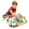 URBN-TOYS 80 Pcs Wooden Busy City & Train Set [390664](AC7506)