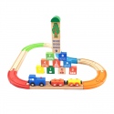 URBN-TOYS 29 Pcs Wooden Train Set With Color Tracks [390657][AC7518]