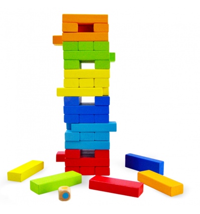 URBN-TOYS Childrens Wooden Stacking Tumbling Tower Game [390695](AC7633)