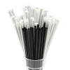 1000 x Wrapped Black Bendy Straws [002545]