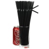 1000 x Wrapped Black Bendy Straws [002545]