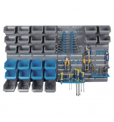 43 Pcs Wall Mountable Tools, Screws & Bits Storage Organiser [390619]