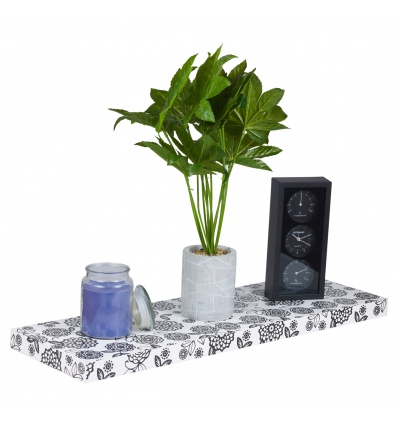 Spaceo Flower Print Floating Shelf 80x25cm [547325]