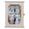 Floral Wooden Key Cabinet With Glass Front [567595]