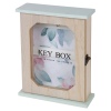 Floral Wooden Key Cabinet With Glass Front [567595]