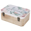 Floral Wooden Jewellery Box With Mirror [567670]