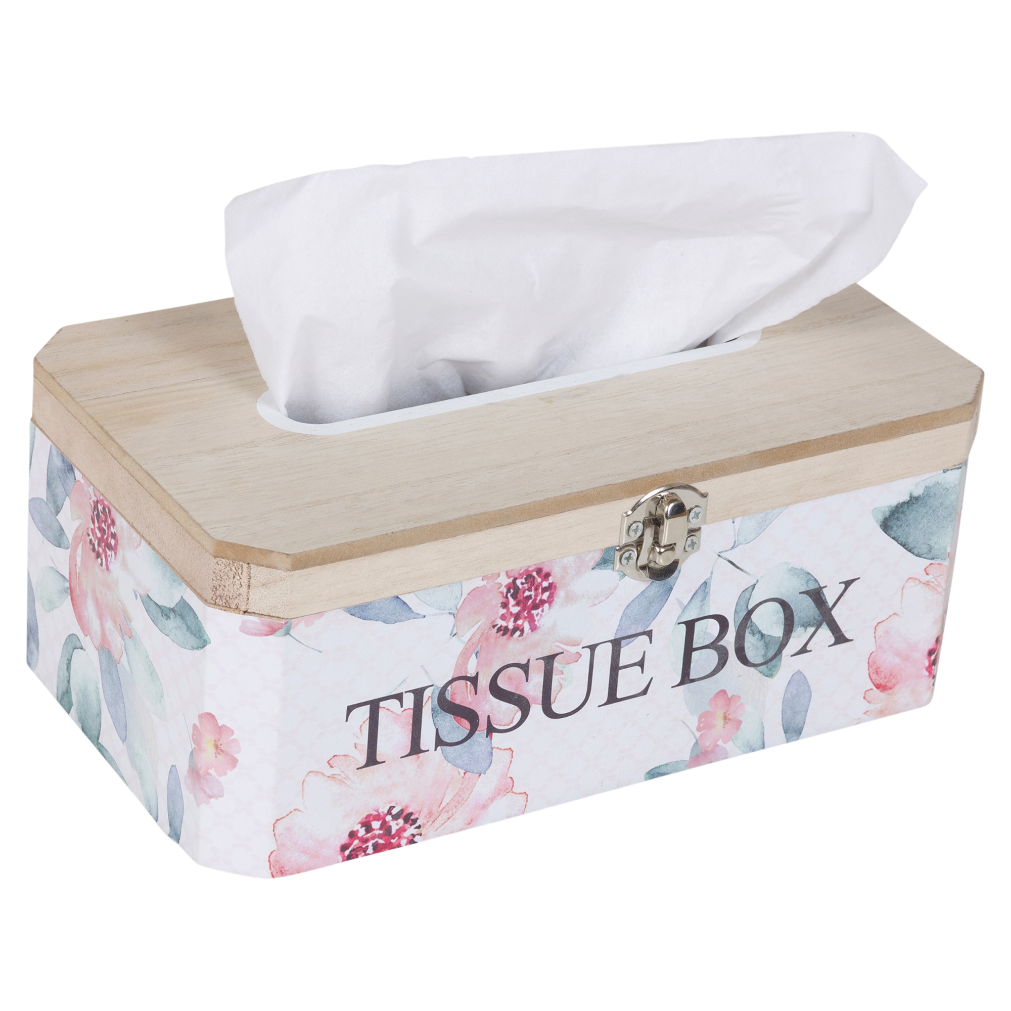Floral Wooden Tissue Box Decorative Paper Holder Bathroom Bedroom High