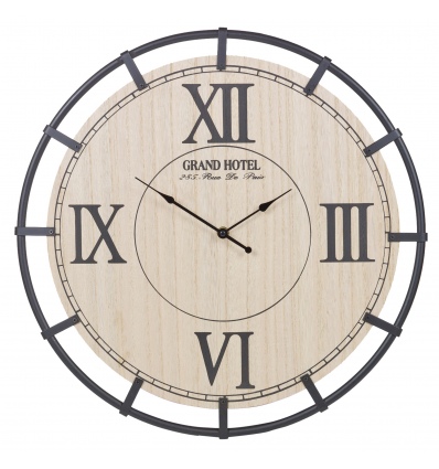 Wooden Clock With Metal Frame [946796]