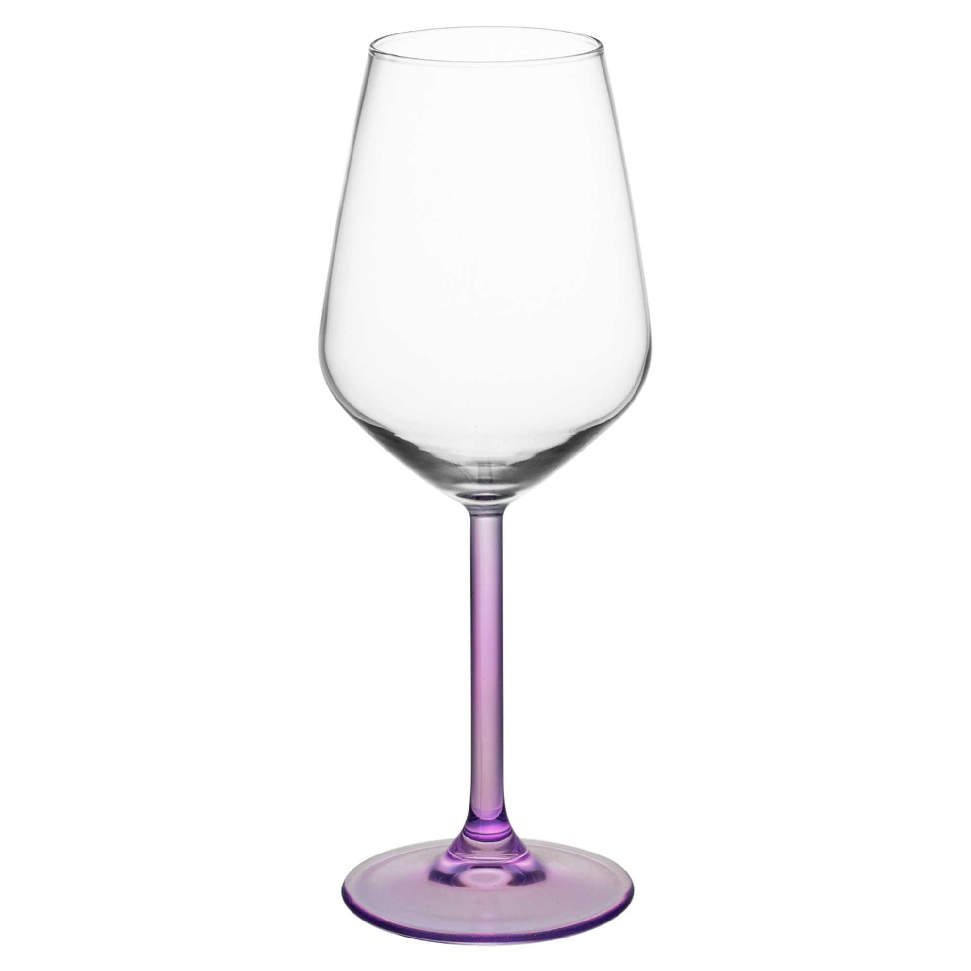 Large Wine Glasses Set of 6 Purple Coloured Stem for Red and White Wine