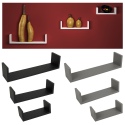 3 Piece U Shaped Floating Shelf Set