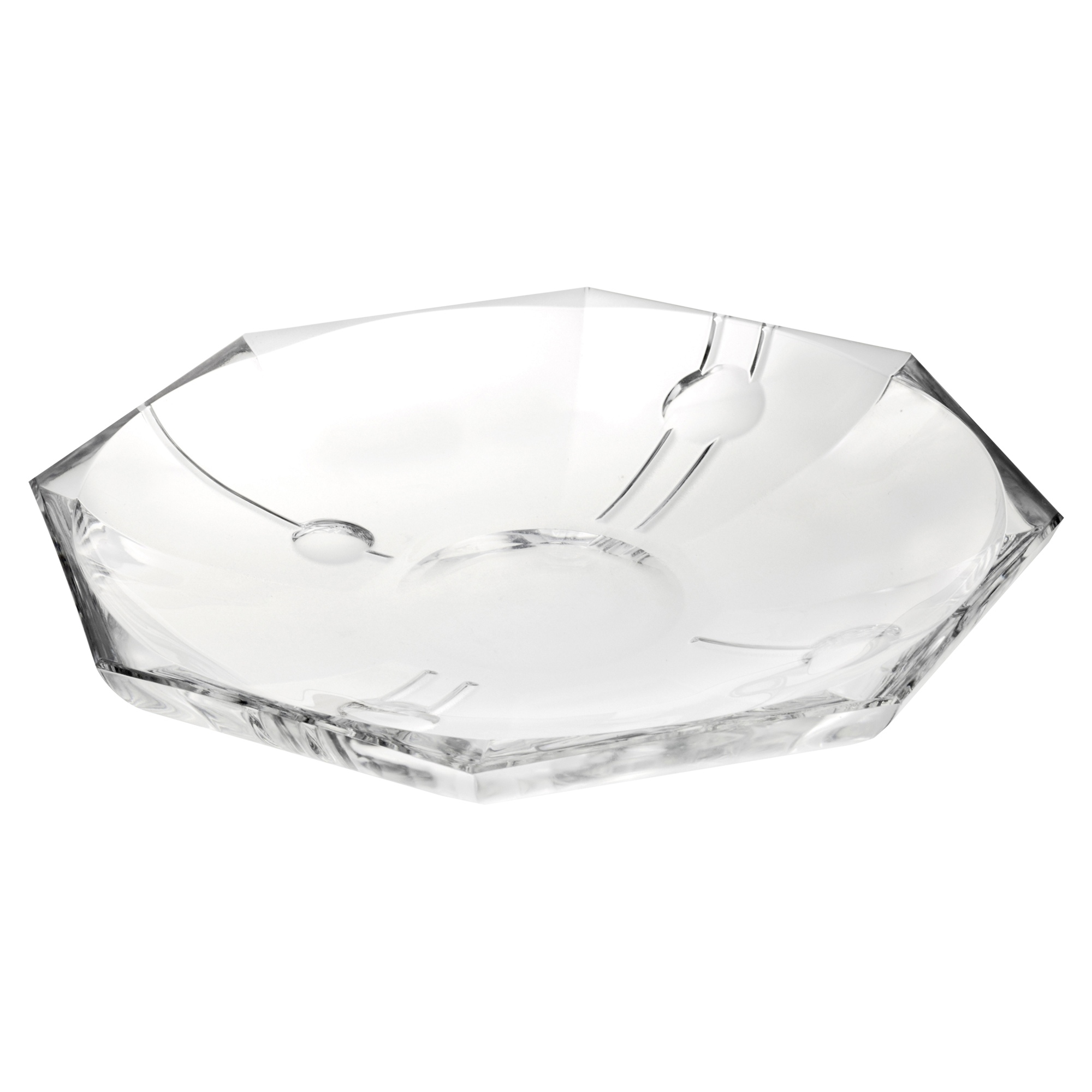 Large Crystal Dish Glass Serving Bowl Decorative Centerpiece Display