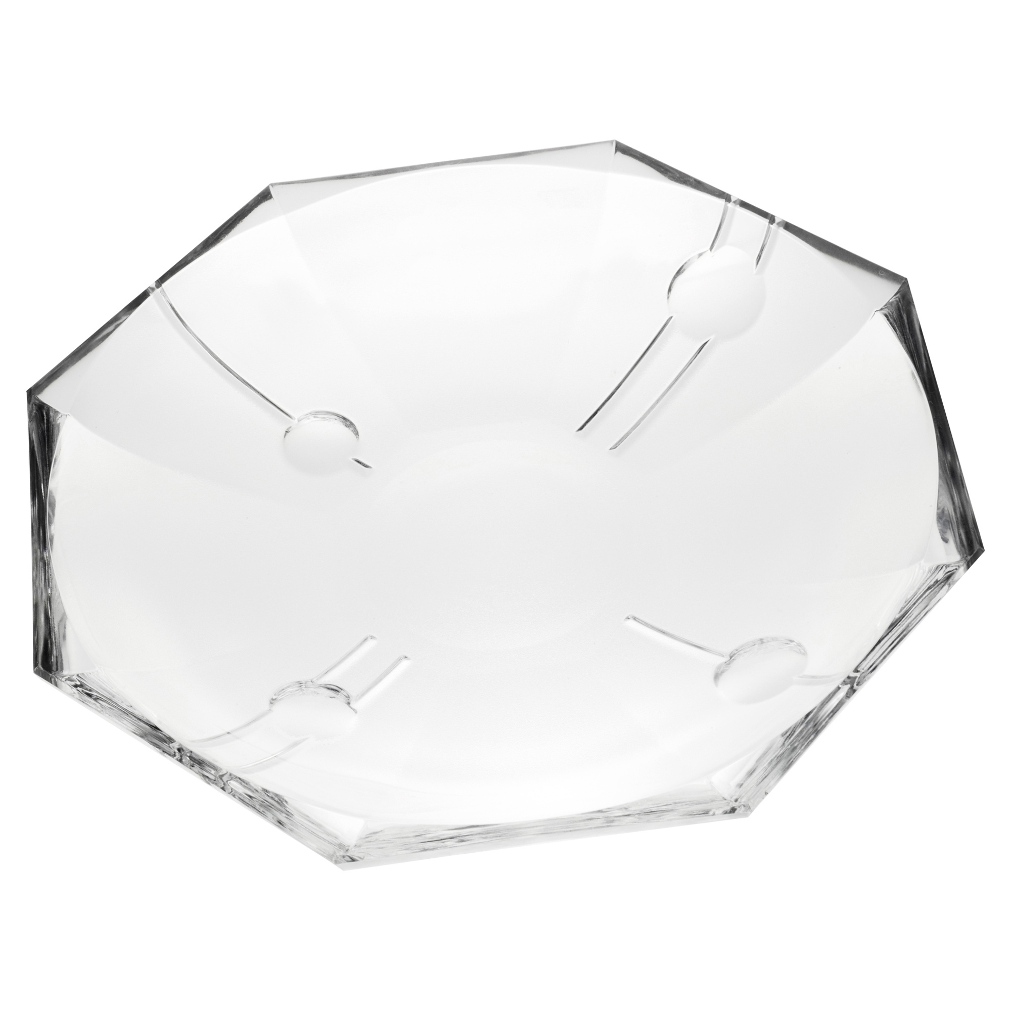 Large Crystal Dish Glass Serving Bowl Decorative Centerpiece Display