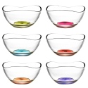 Coral Vira Coloured Dessert Bowl 6pc Set Wavy Design [26020][181054]