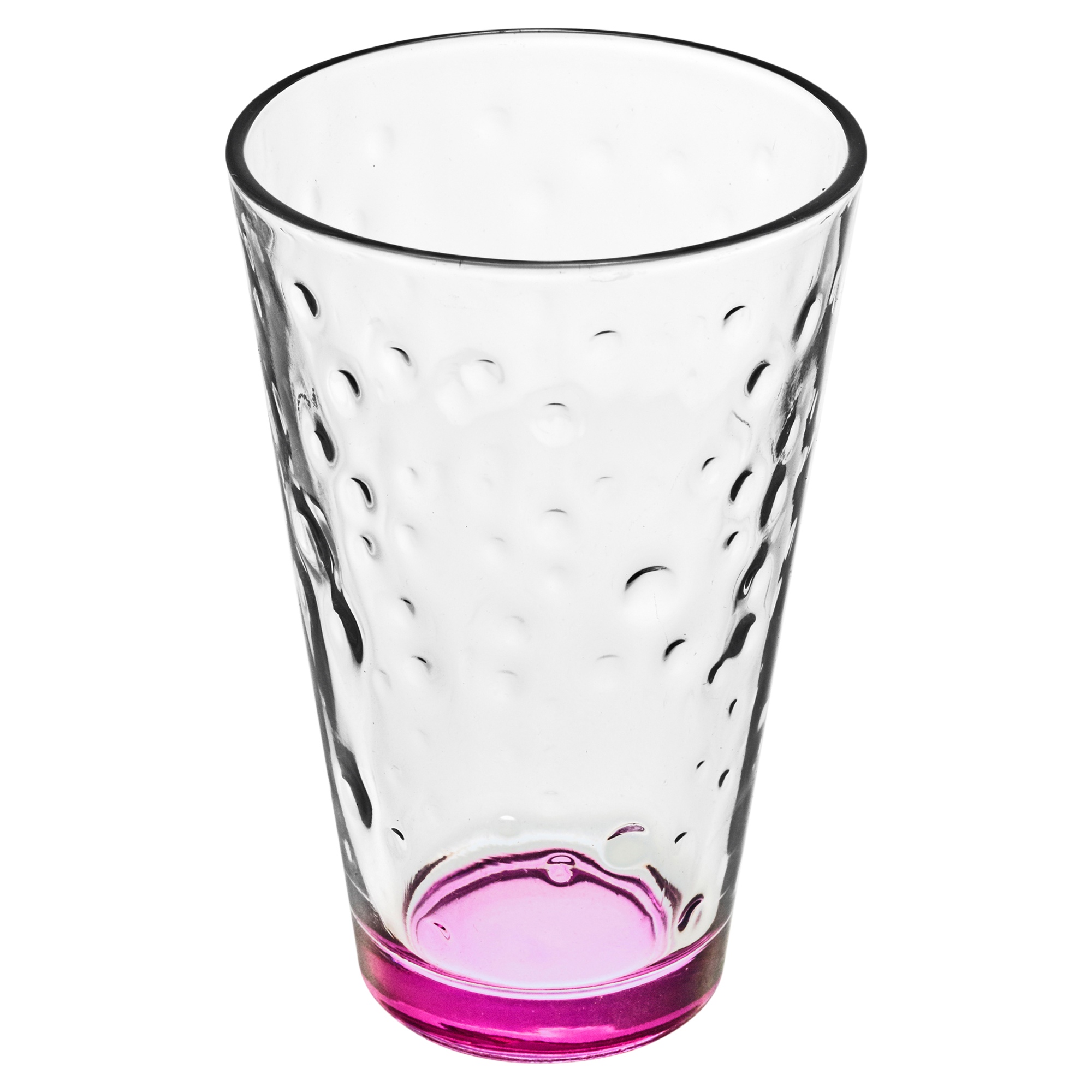 6 X 300ml Stylish Coloured Base Drinking Glasses Set Modern Design Cups