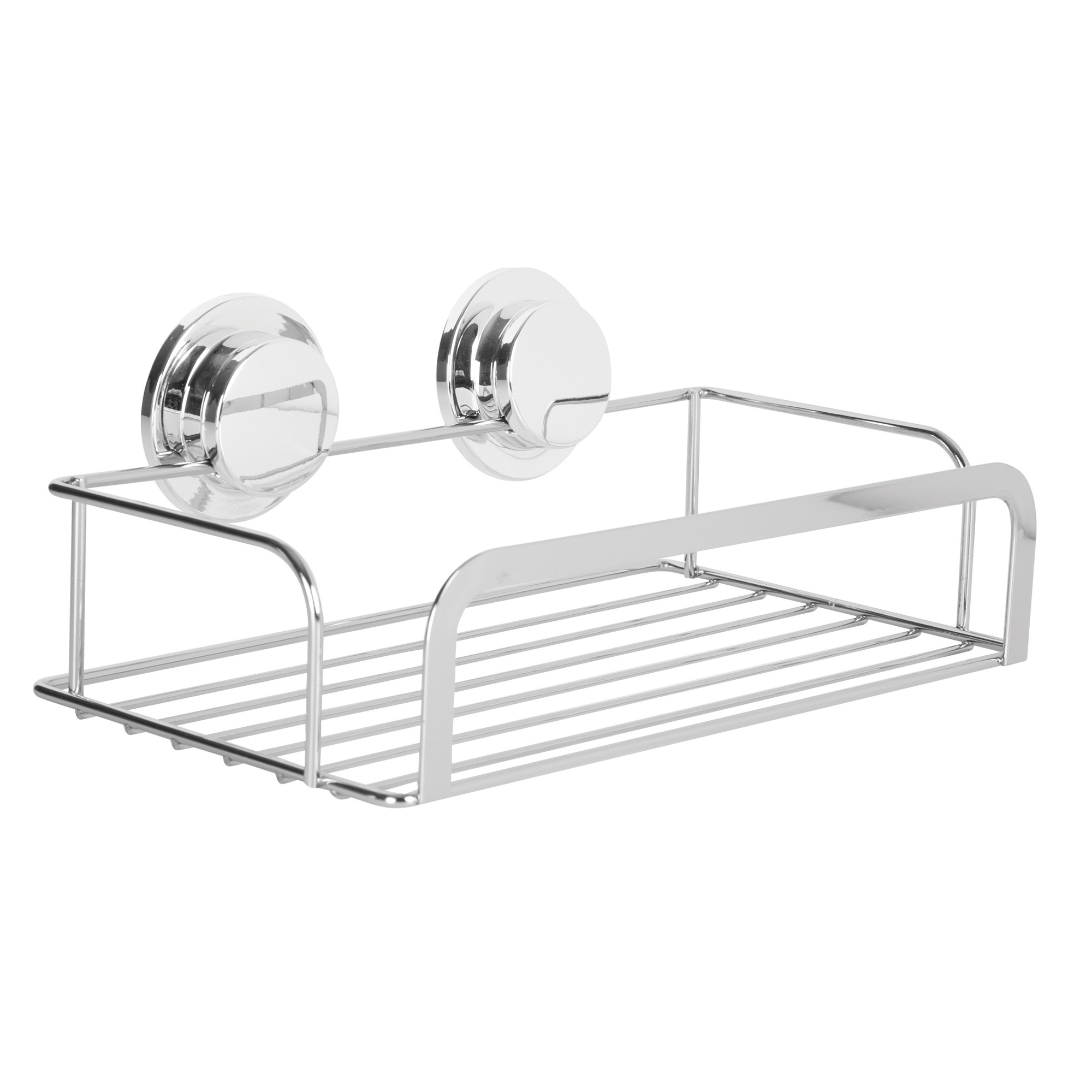 2 x Stainless Steel Stick N Lock Chrome Shower Rack Caddy Bathroom Shower Basket