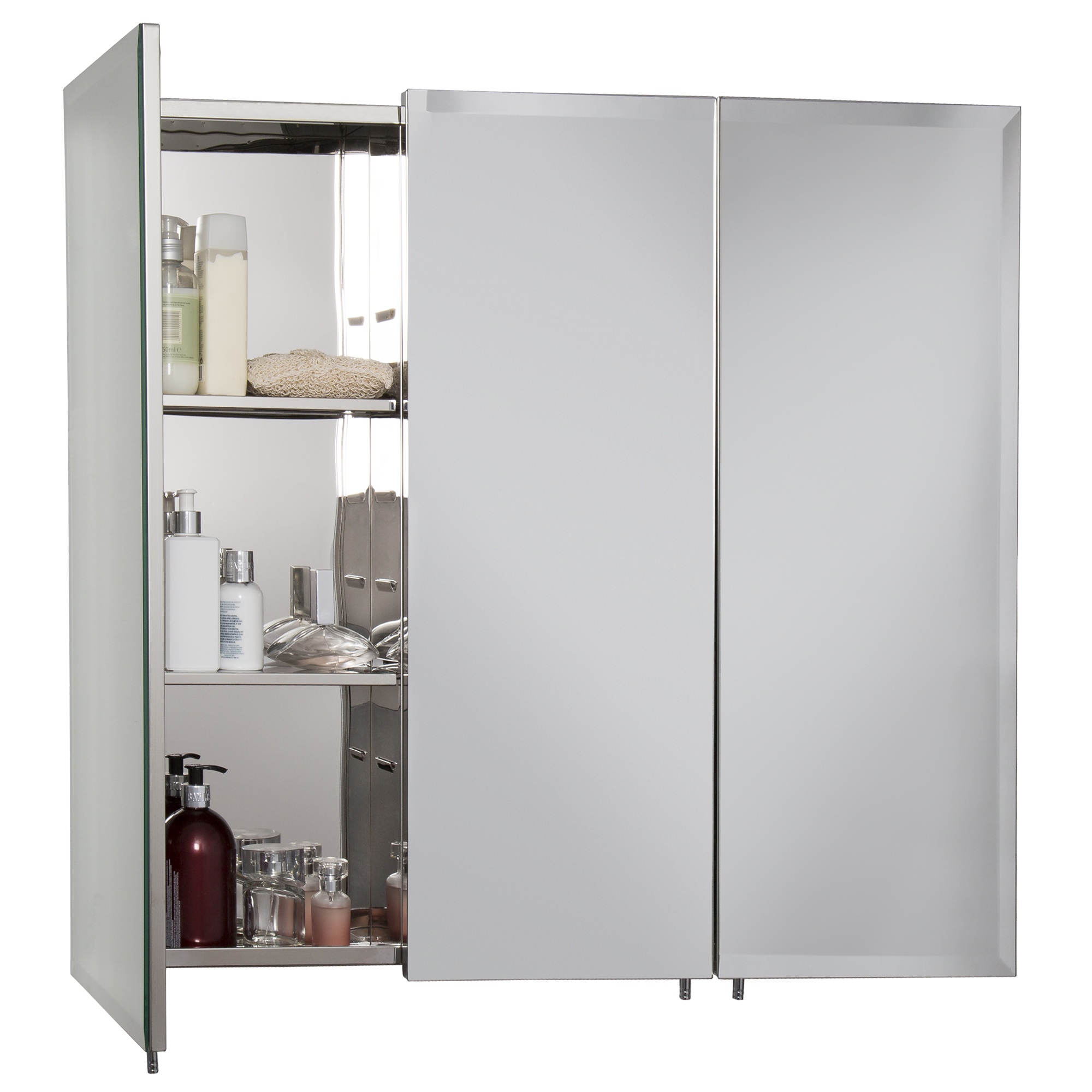 Croydex Harper Stainless Steel Wall Mounted Mirror 3 Door Bathroom NEW eBay