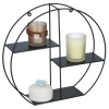 3 Tier Black Metal Wall Shelves