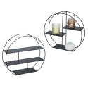 3 Tier Black Metal Wall Shelves