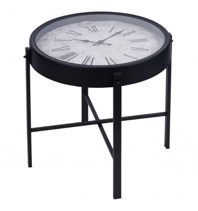 Round Tea Table With Clock Top 40cm [913903]