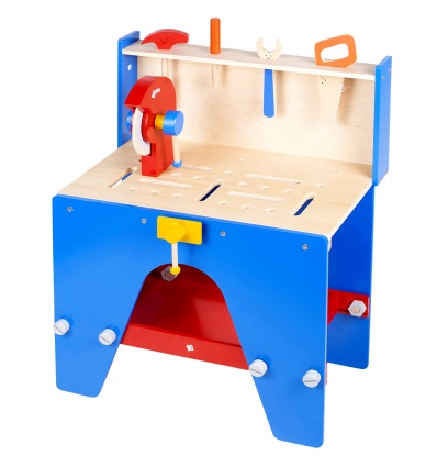 Blue & Red Wooden Tool Work Bench [390633]