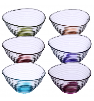 Coral Derin Coloured Dessert Bowl 6pc Set DRN258 [26021] [181078]