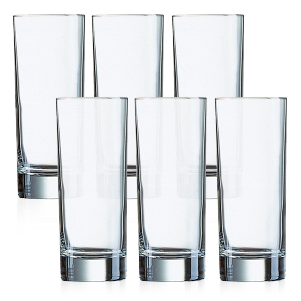 6 Pcs Islande Luminarc Drinking Glasses Set Hi Baller Cocktail Juice
