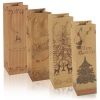 4 Assorted Craft Paper Wine Gift Bags [431906] (one of each)