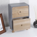 2 Drawer Grey & Brown MDF Cabinet 21x13x29.5 cm [051765]