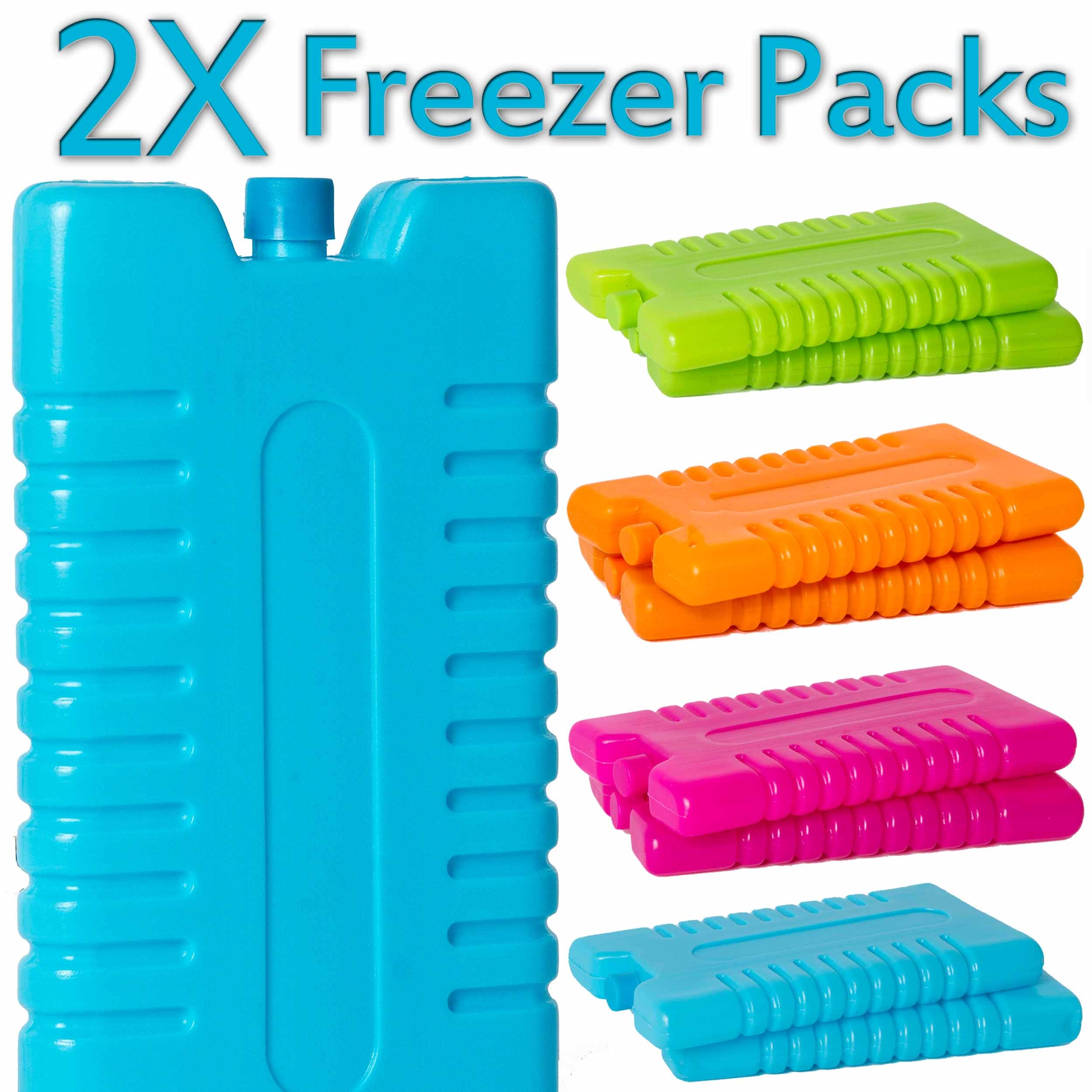 6x Blue Single Reusable Cool Ice Freezer Block Pack Travel Picnic Lunch