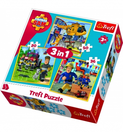Puzzles - "3in1" - Fireman Sam in action  [34844]