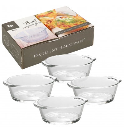 Tempered Glass Bowl Set of 4 [814965]