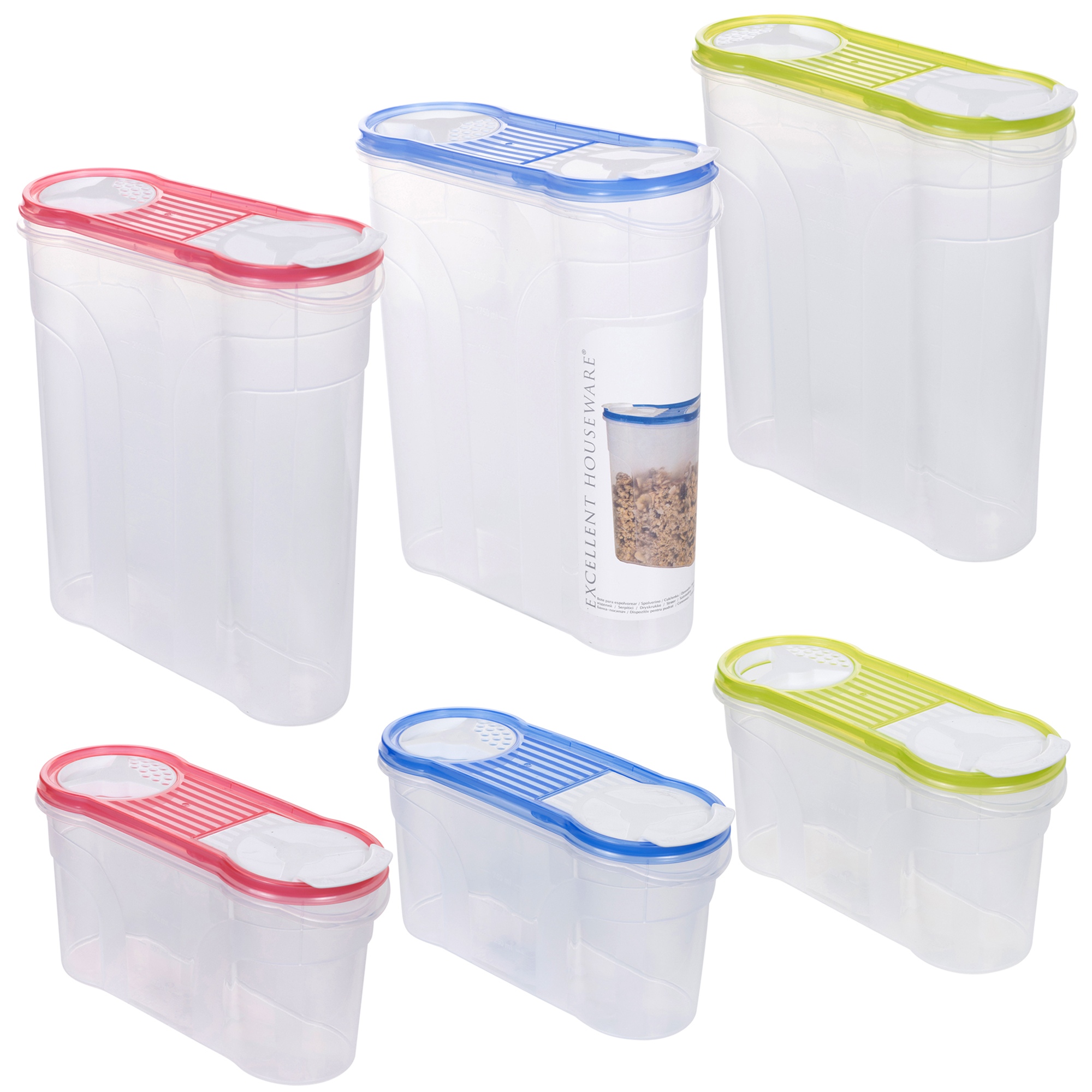 Large Food Storage Container Containers Dry Rice Food Dispenser W/ Lids E0VZ
