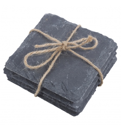 Slate Coasters Set of 4  10x10cm [001522]