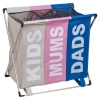 3 Section Multi Colour Laundry Baskets