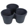 3 Section Stackable Flowerpot Black [320255]