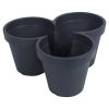3 Section Stackable Flowerpot Black [320255]