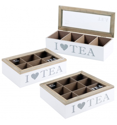 'I Love Tea' Wooden Tea Boxes