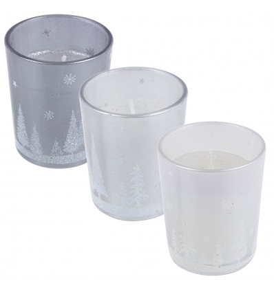 6cm Winter Design Candle in Glass [595776]