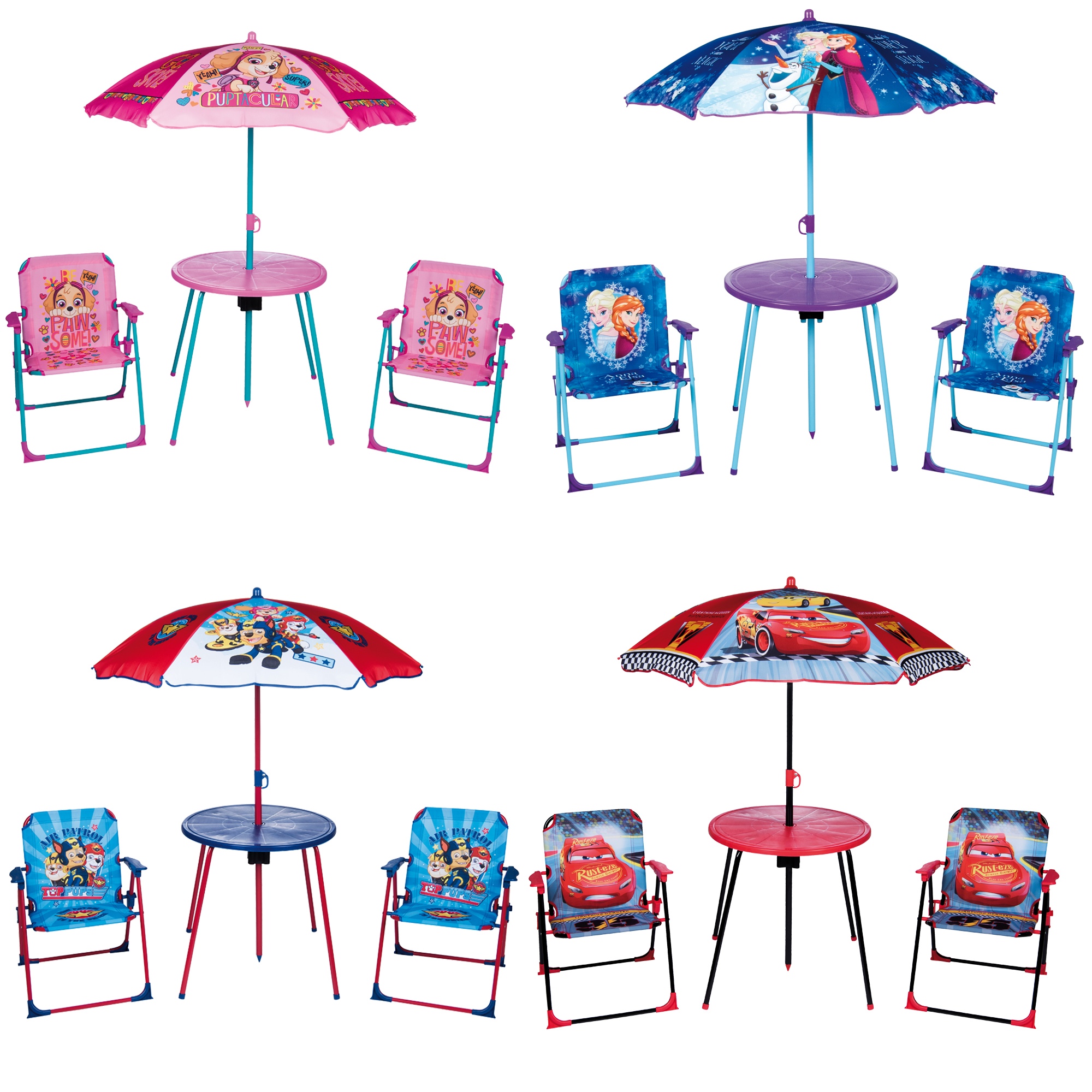Kids Outdoor Garden Picnic Chair Table & Parasol Sun Shade ...