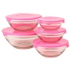 5 PC Glass Bowls With Lids [853160] [185316]