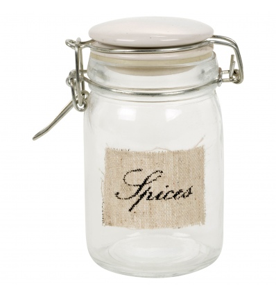 Spices Hessian Style Clamp Lid Storage Jar 6.5x12cm [859389]