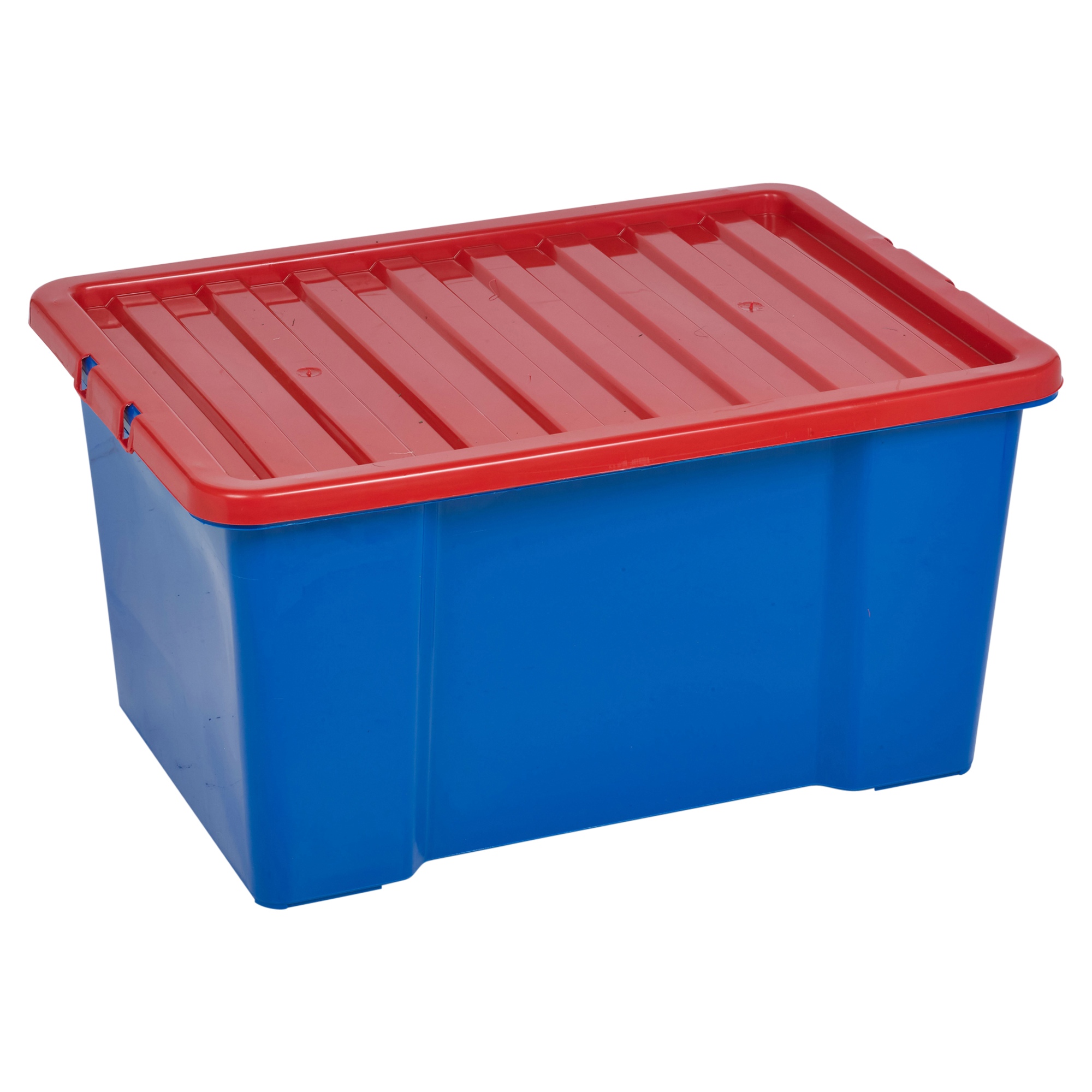 50 Litre Coloured Plastic Storage Boxes Set Clip Lid Quality Stackable