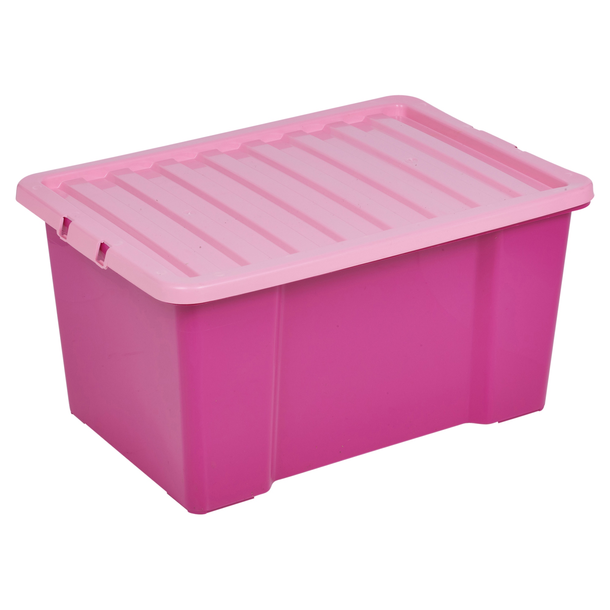 50 Litre Coloured Plastic Storage Boxes Set Clip Lid Quality Stackable