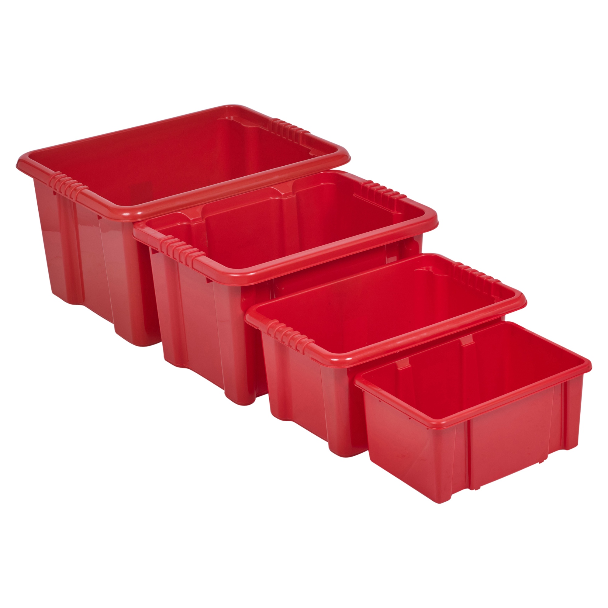 Coloured Plastic Storage Boxes Set High Quality Stackable Container