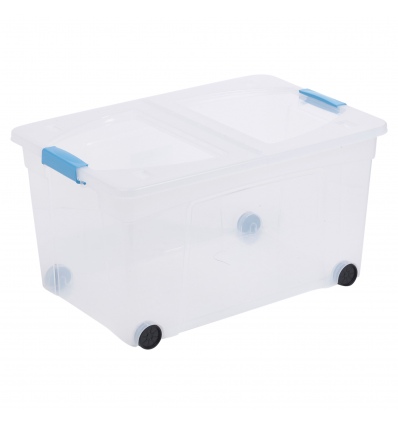 110 Liter Storage Box Clippy with Folding Lid And Wheels [TML299] [004273]