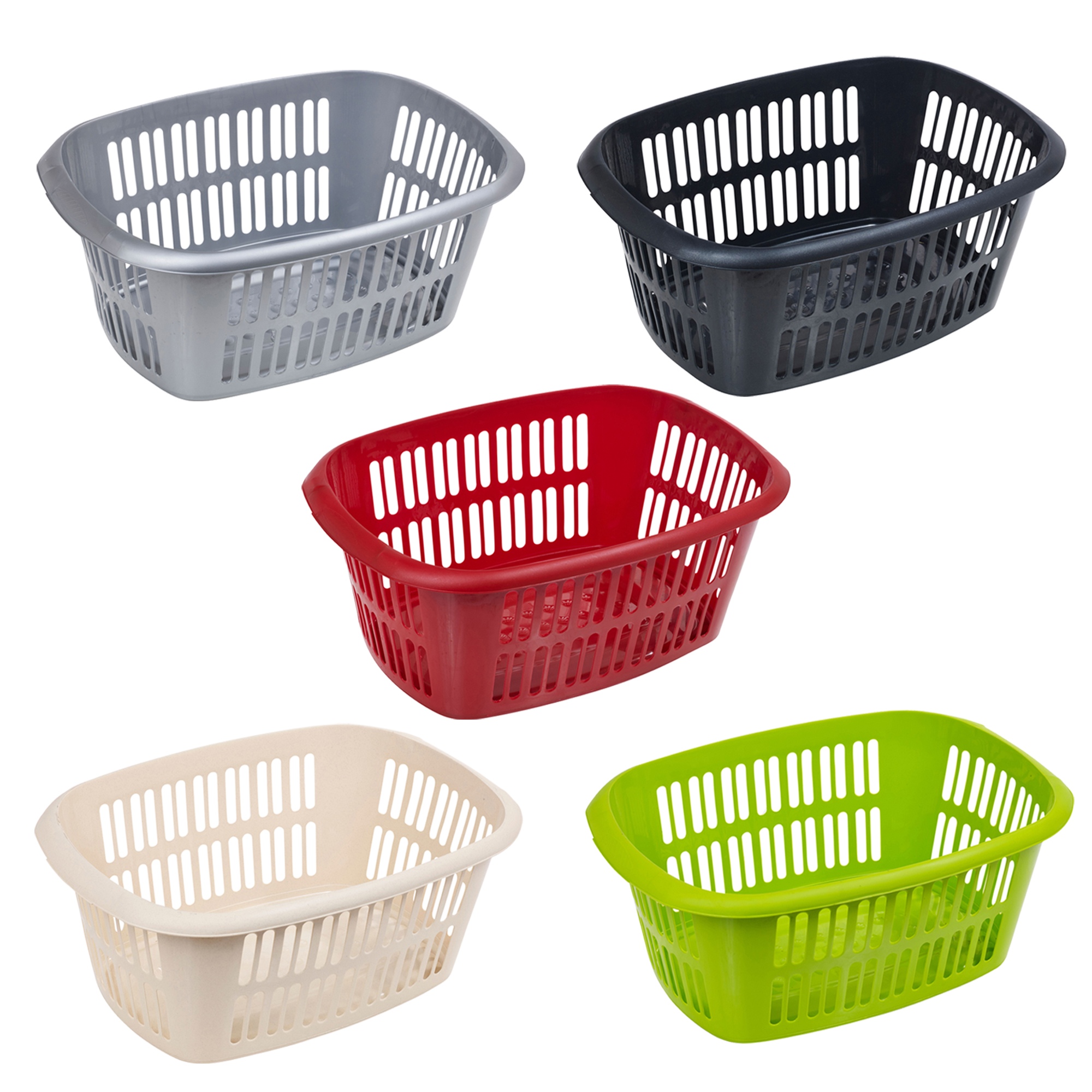 Grande 55L Rectangular Colada Cesta Manillas Almacenaje Lavado Papelera