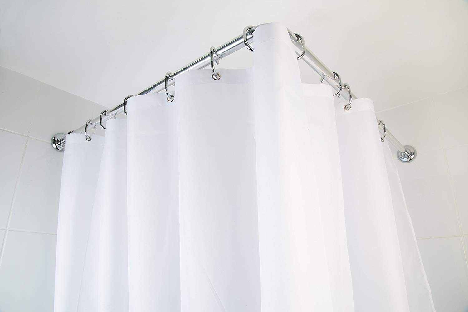 90cm Croydex Chrome 4 Way Modular Shower Curtain Bar Rod Hanging Rail