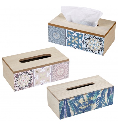 Wooden Tissue Box With Palm Print [900255]