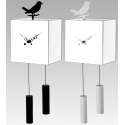 Invotis Bird Pendulum Mirror Clock Cube (403388/403364)