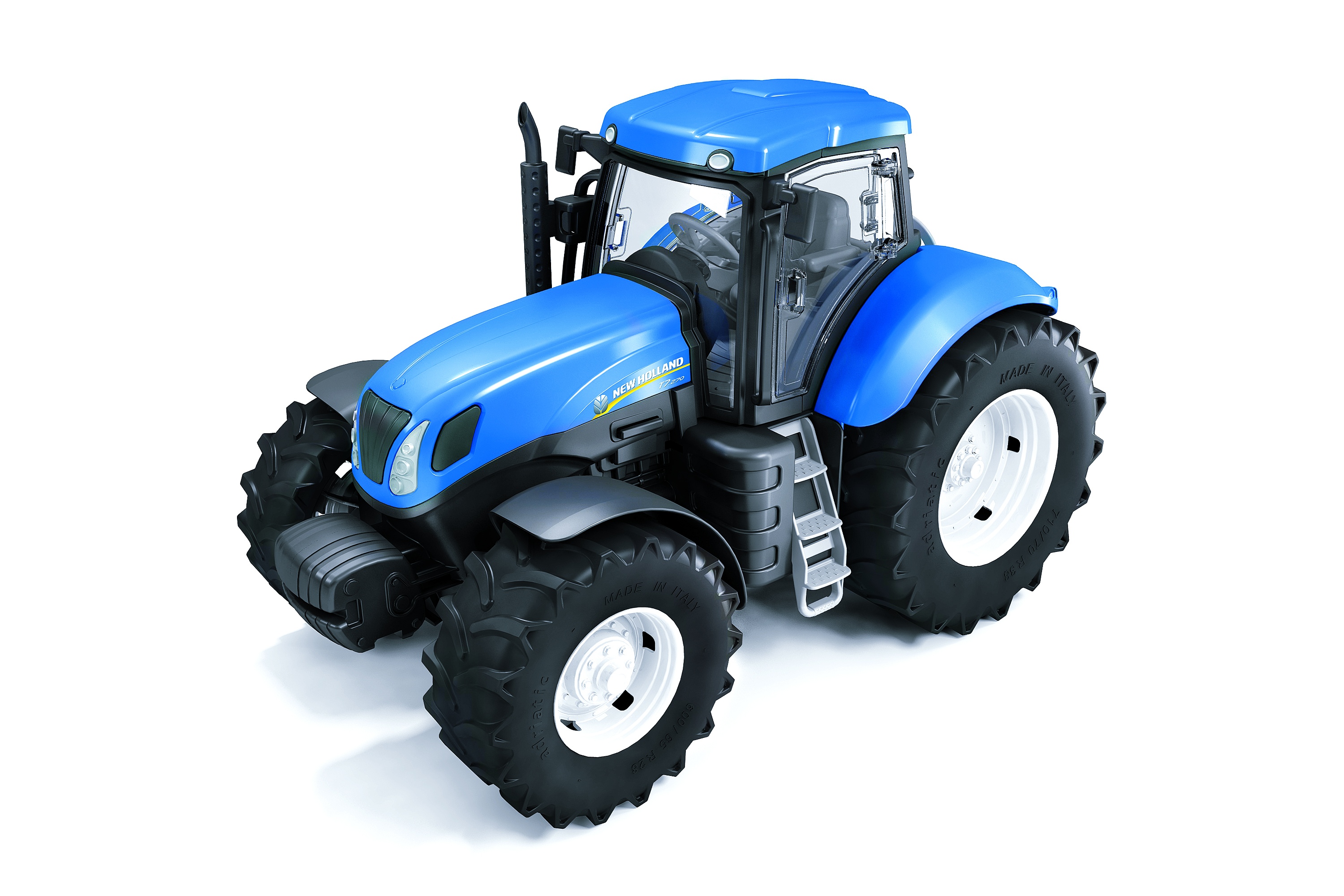 Large Real Looking Colorful Blue Plastic Toy Tractor Outdoor Summer
